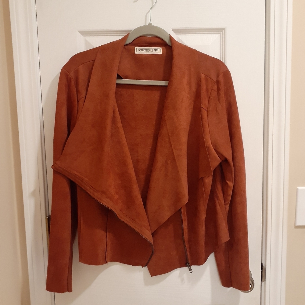 SOLD - Faux suede boutique brand jacket - Picture 1 of 8